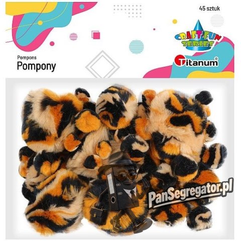 Pompony akrylowe CĘTKI 45szt. mix rozm. 338521 TITANUM