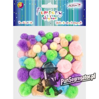 Pompony akrylowe mix kolorów i rozmiarów (78) POM-9976 ALIGA