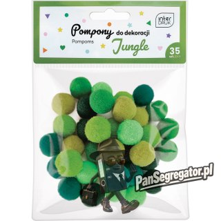 Pompony do dekoracji 35szt. JUNGLE INTERDRUK
