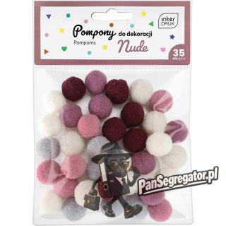 Pompony do dekoracji 35szt. NUDE INTERDRUK