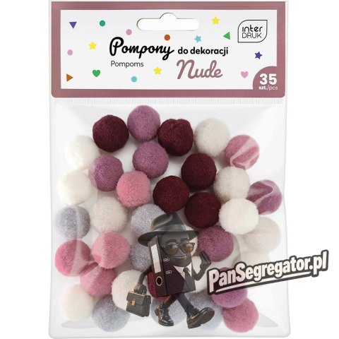 Pompony do dekoracji 35szt. NUDE INTERDRUK