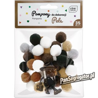 Pompony do dekoracji 35szt. PETS INTERDRUK