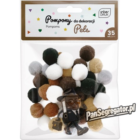 Pompony do dekoracji 35szt. PETS INTERDRUK
