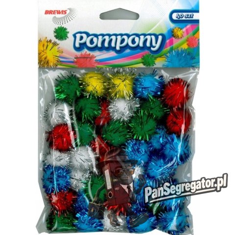 Pompony metaliczne 2cm mix POM21 (40 sztuk) BREWIS