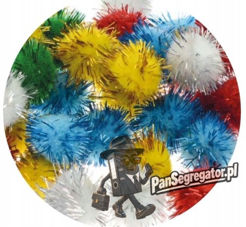 Pompony metaliczne 2cm mix POM21 (40 sztuk) BREWIS