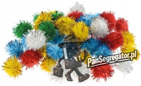 Pompony metaliczne 2cm mix POM21 (40 sztuk) BREWIS