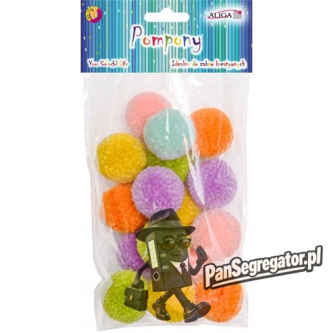 Pompony mix kol. 3cm (18 szt.) PM-0028 ALIGA