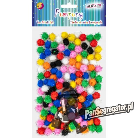 Pompony mix kol. śr.1,3cm (150szt) PM-3489 ALIGA