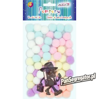 Pompony pastelowe mix 2cm (60 szt.) POM-207 ALIGA