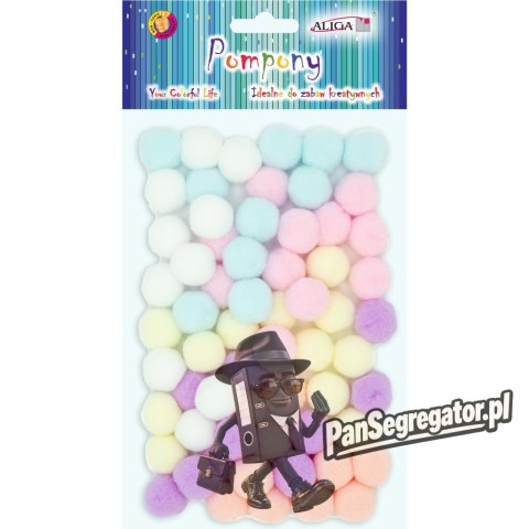 Pompony pastelowe mix 2cm (60 szt.) POM-207 ALIGA
