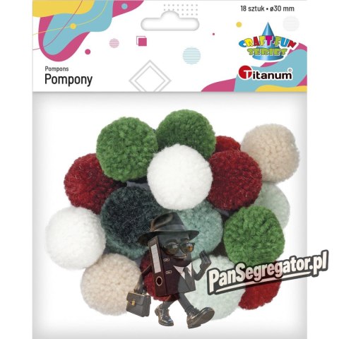 Pompony włóczkowe pastelowe ciemne mix 18 szt. 412941 TITANUM