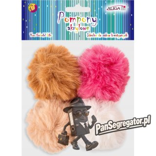 Pompony z zawieszką mix 7cm (4 szt.) POM-6033 ALIGA