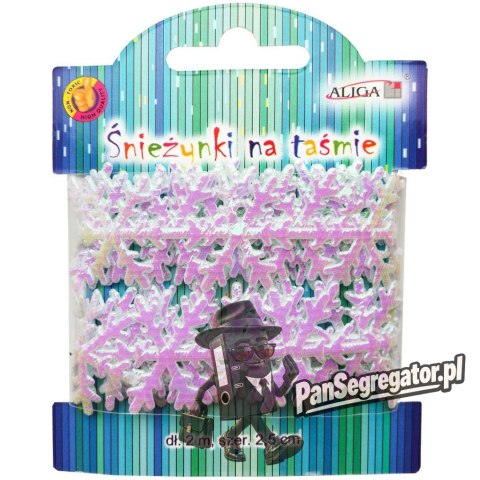 Śnieżynki na taśmie 2m x 2,5cm TC-6205 ALIGA