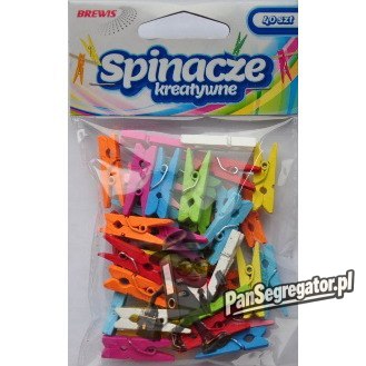Spinacze-klamerki drewniane ozdobne mix kolorów 3,5cm(20 szt.) BREWIS SPK35