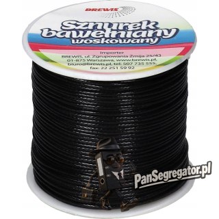 Sznurek bawełniany woskowany 1mm*25m czarny SBW4 BREWIS