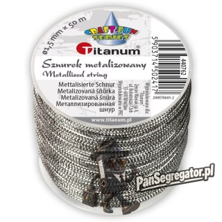 Sznurek metalizowany srebrny 1,5mm x 50m 440762 TITANUM
