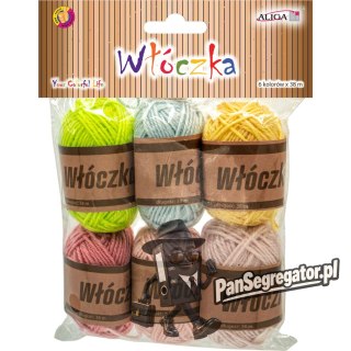 Włóczka 38m 6szt. mix kolorów WL-9427 ALIGA