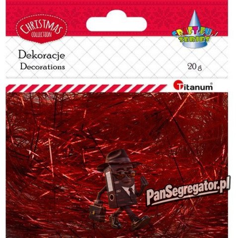 Włos anielski 20g czerwony metaliczny 389728 TITANUM