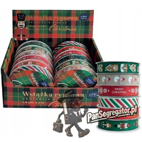 Wstążka rypsowa 3m CHRISTMAS INTERDRUK