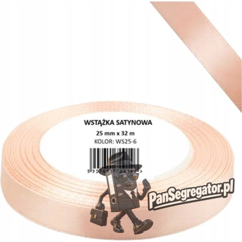 Wstążka satynowa 12mm/32m WS12-6 morelowy BREWIS
