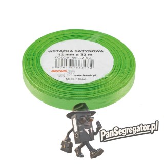 Wstążka satynowa 12mm/32m j.zielony BREWIS