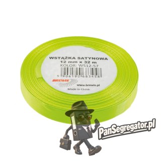Wstążka satynowa 12mm/32m limonka BREWIS