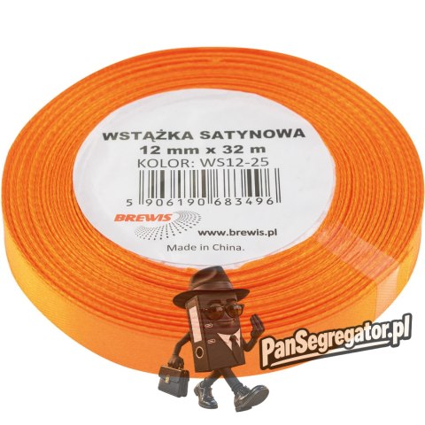 Wstążka satynowa 12mm/32m pomarańczowa BREWIS
