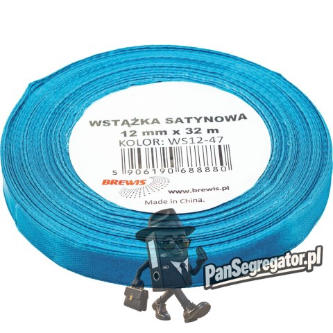 Wstążka satynowa 12mm/32m turkusowy BREWIS