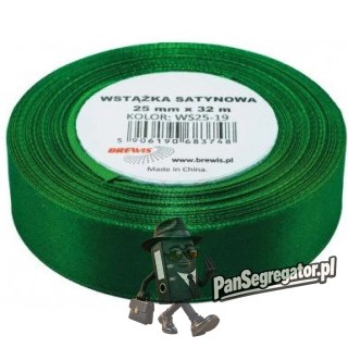 Wstążka satynowa 25mm/32m 19 zielona BREWIS