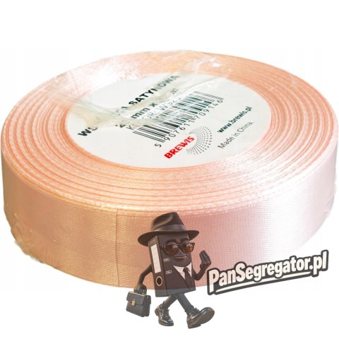 Wstążka satynowa 25mm/32m WS25-6 morelowy BREWIS