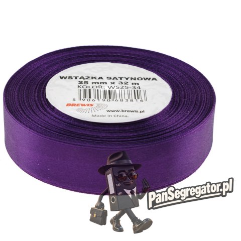 Wstążka satynowa 25mm/32m fiolet BREWIS