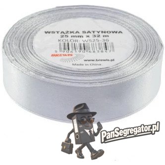 Wstążka satynowa 25mm/32m szary/platynowy BREWIS