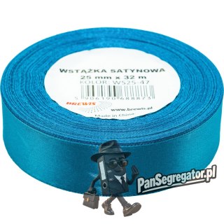 Wstążka satynowa 25mm/32m turkusowy BREWIS