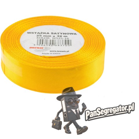 Wstążka satynowa 25mm/32m żółta BREWIS