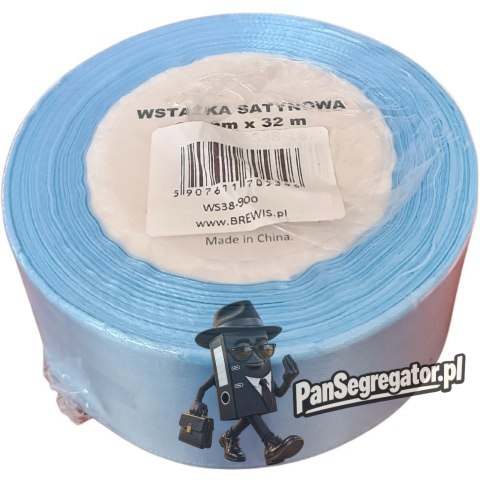 Wstążka satynowa 38mm/32m błękitna 900 BREWIS