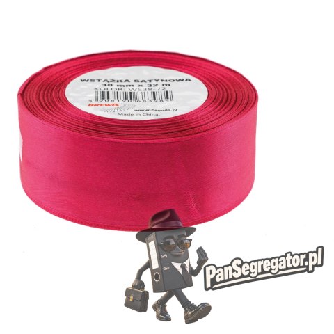 Wstążka satynowa 38mm/32m ciemna malina BREWIS