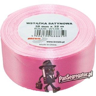Wstążka satynowa 38mm/32m j.róż BREWIS
