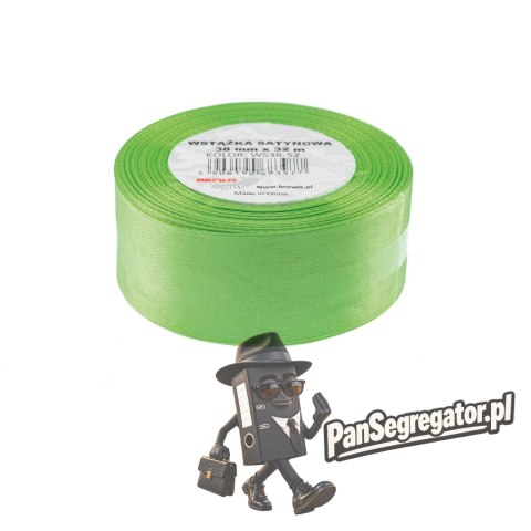 Wstążka satynowa 38mm/32m j.zielony BREWIS
