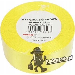 Wstążka satynowa 38mm/32m kanarkowa 82 BREWIS