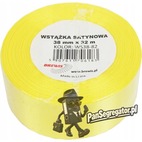 Wstążka satynowa 38mm/32m kanarkowa 82 BREWIS