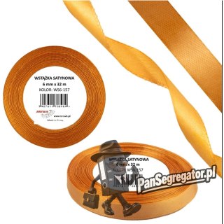 Wstążka satynowa 6mm/32m WS6-157 nagietkowy BREWIS