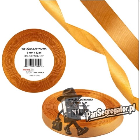 Wstążka satynowa 6mm/32m WS6-157 nagietkowy BREWIS