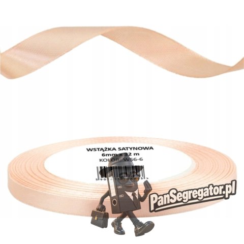 Wstążka satynowa 6mm/32m WS6-6 morelowy BREWIS