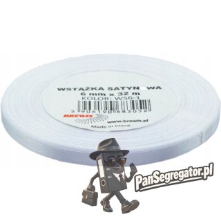 Wstążka satynowa 6mm/32m biała ws6-1 BREWIS