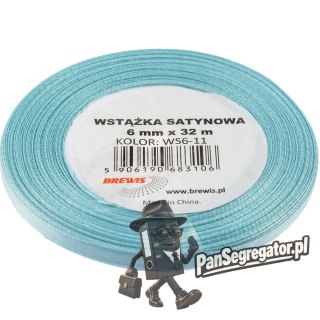 Wstążka satynowa 6mm/32m błękitna BREWIS