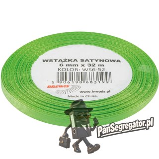 Wstążka satynowa 6mm/32m j.zielony BREWIS