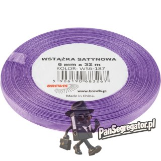 Wstążka satynowa 6mm/32m lawendowa BREWIS