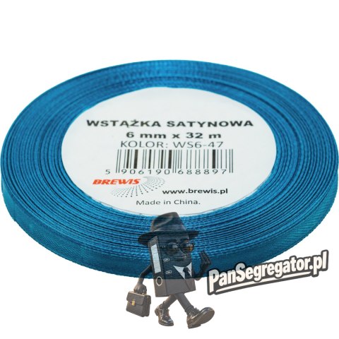Wstążka satynowa 6mm/32m turkusowy BREWIS