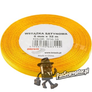 Wstążka satynowa 6mm/32m żółta BREWIS