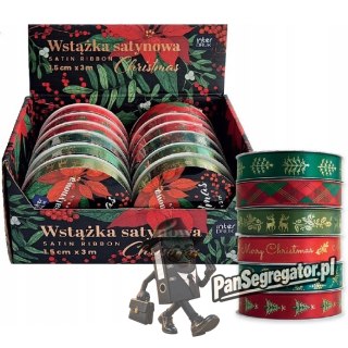 Wstążka satynowa CHRISTMAS 3m INTERDRUK